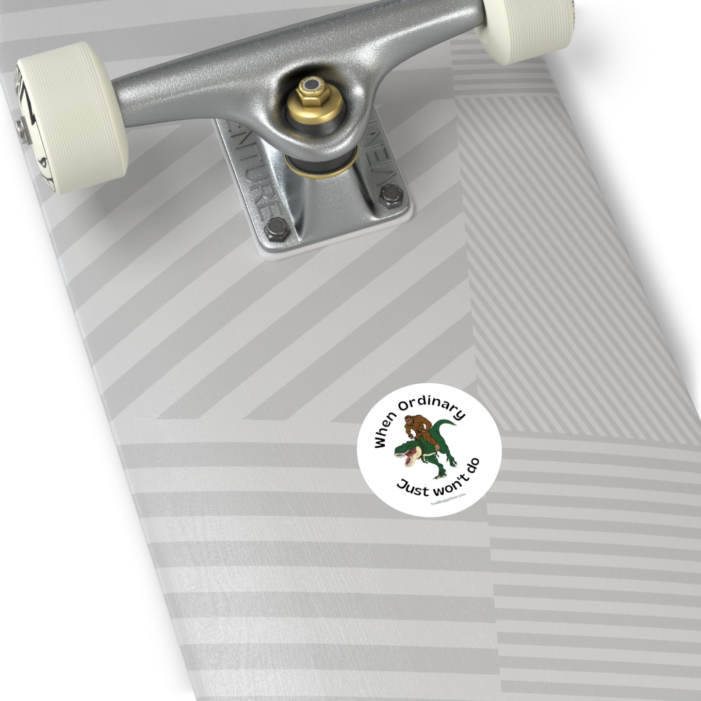 Adventure Awaits Sticker: Bigfoot & T-Rex Edition