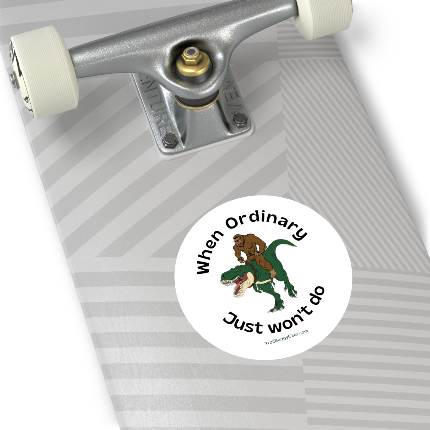 Adventure Awaits Sticker: Bigfoot & T-Rex Edition