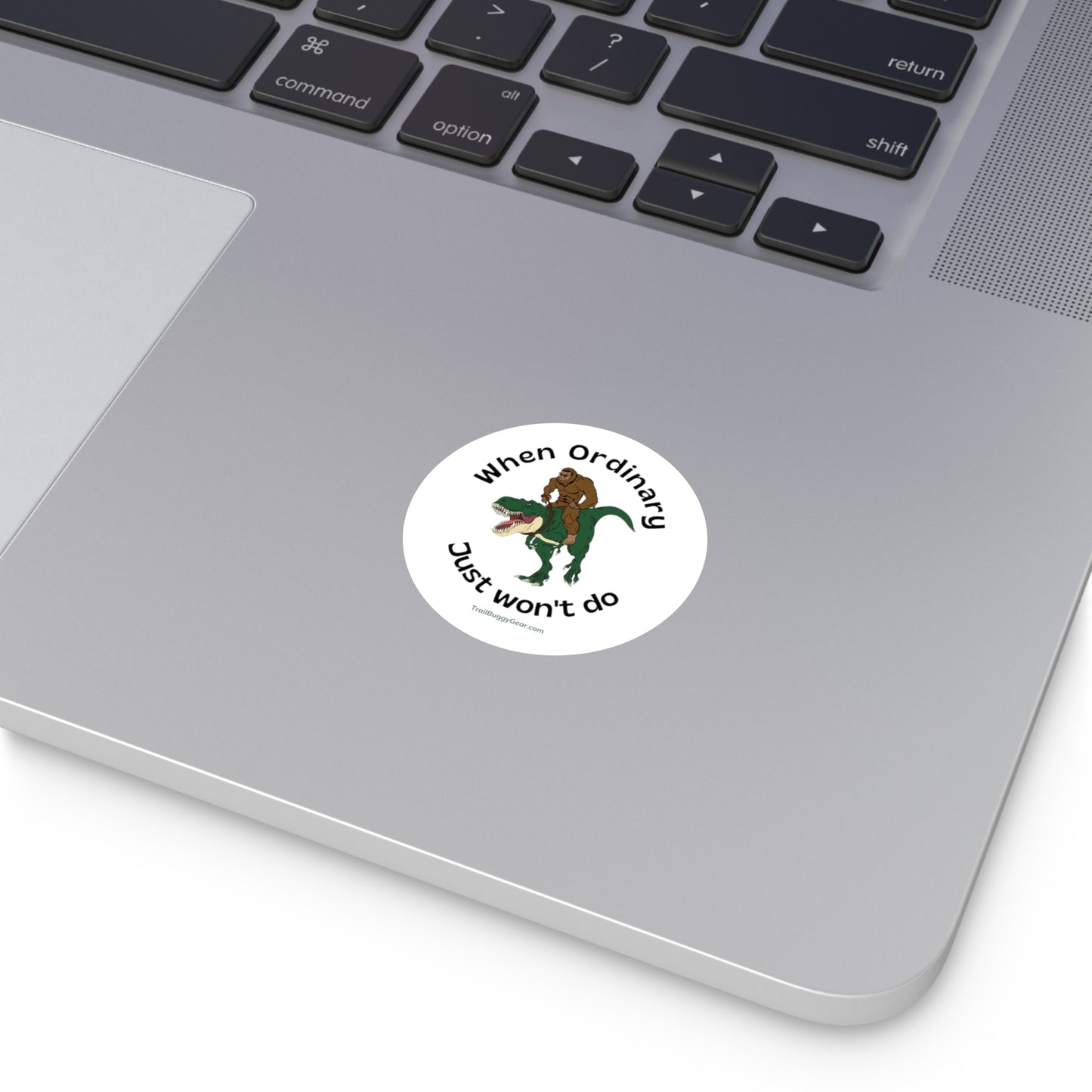 Adventure Awaits Sticker: Bigfoot & T-Rex Edition