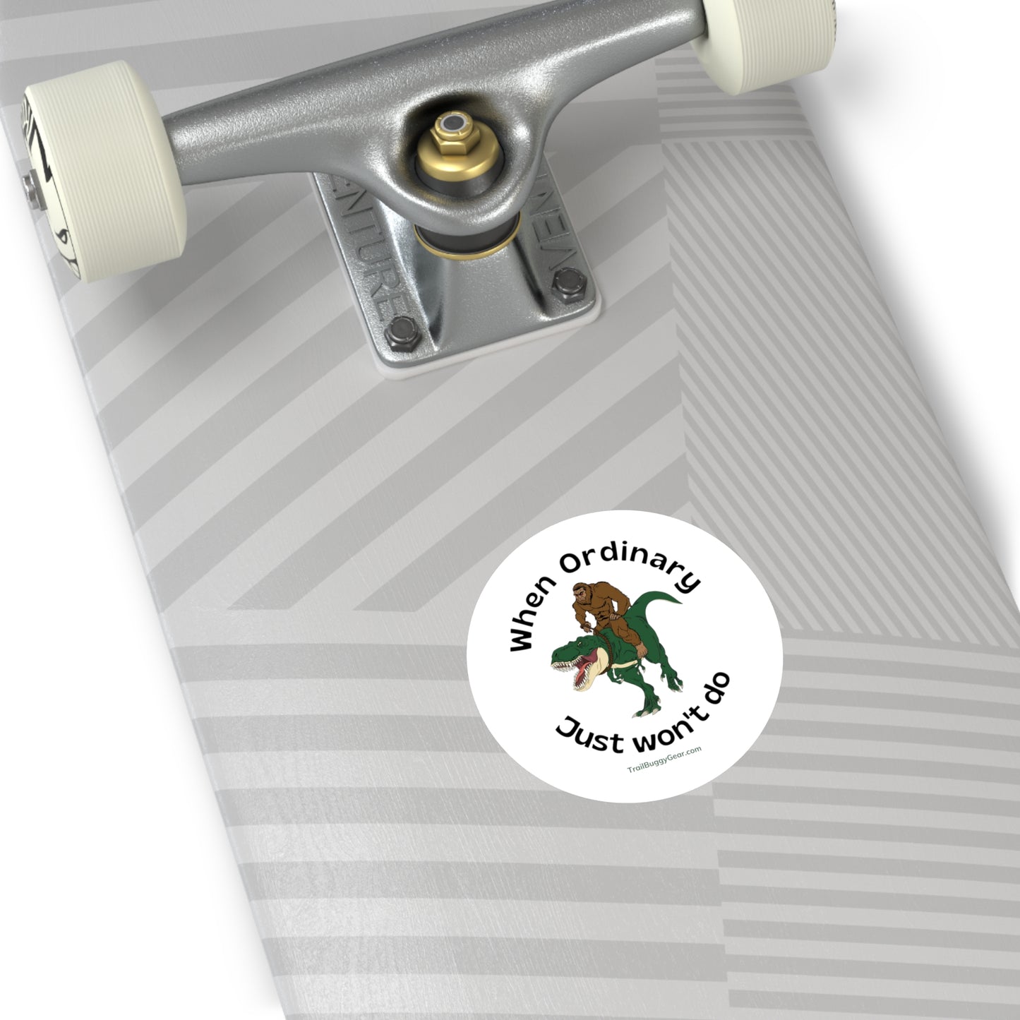 Adventure Awaits Sticker: Bigfoot & T-Rex Edition