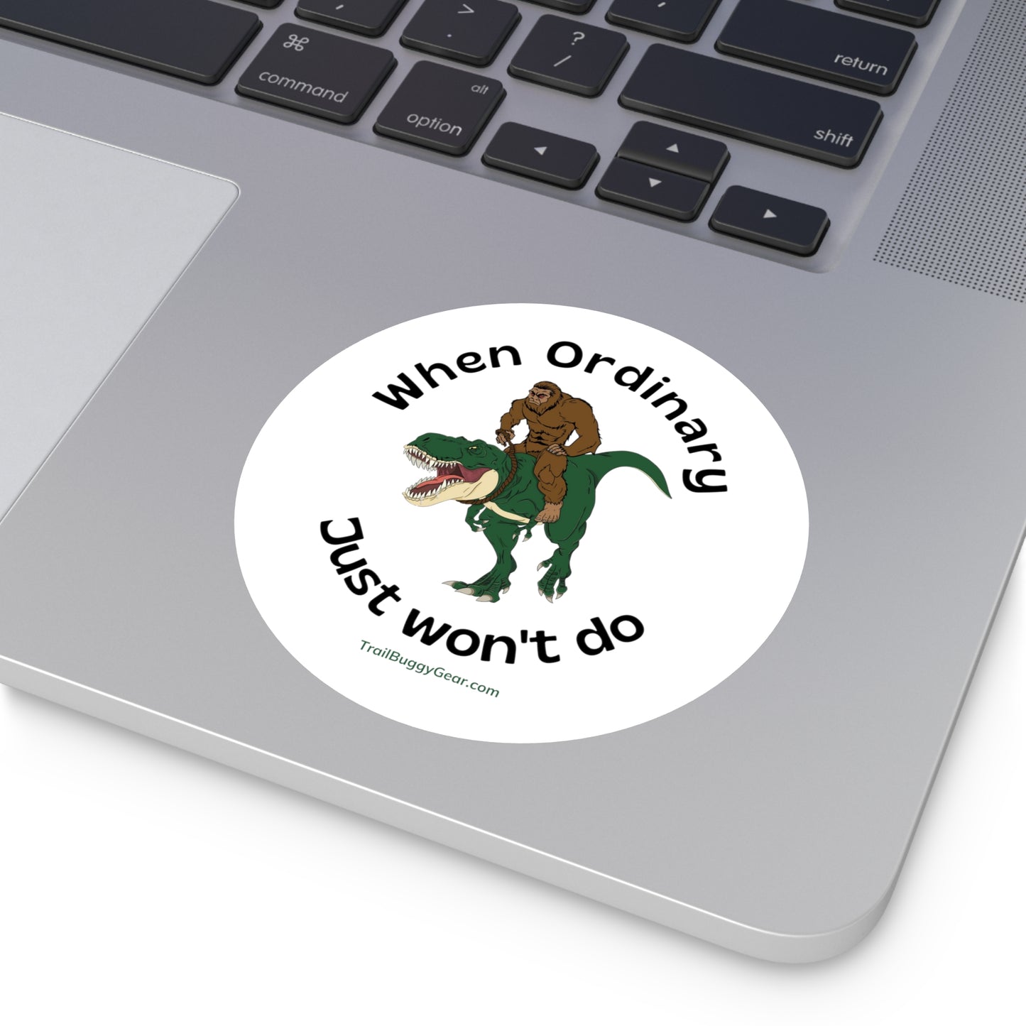 Adventure Awaits Sticker: Bigfoot & T-Rex Edition