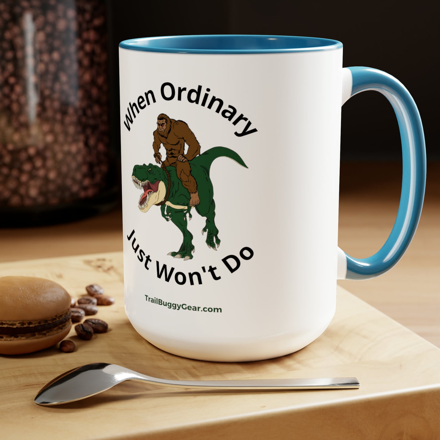 Bigfoot and T-Rex UTV Adventure Coffee Mug