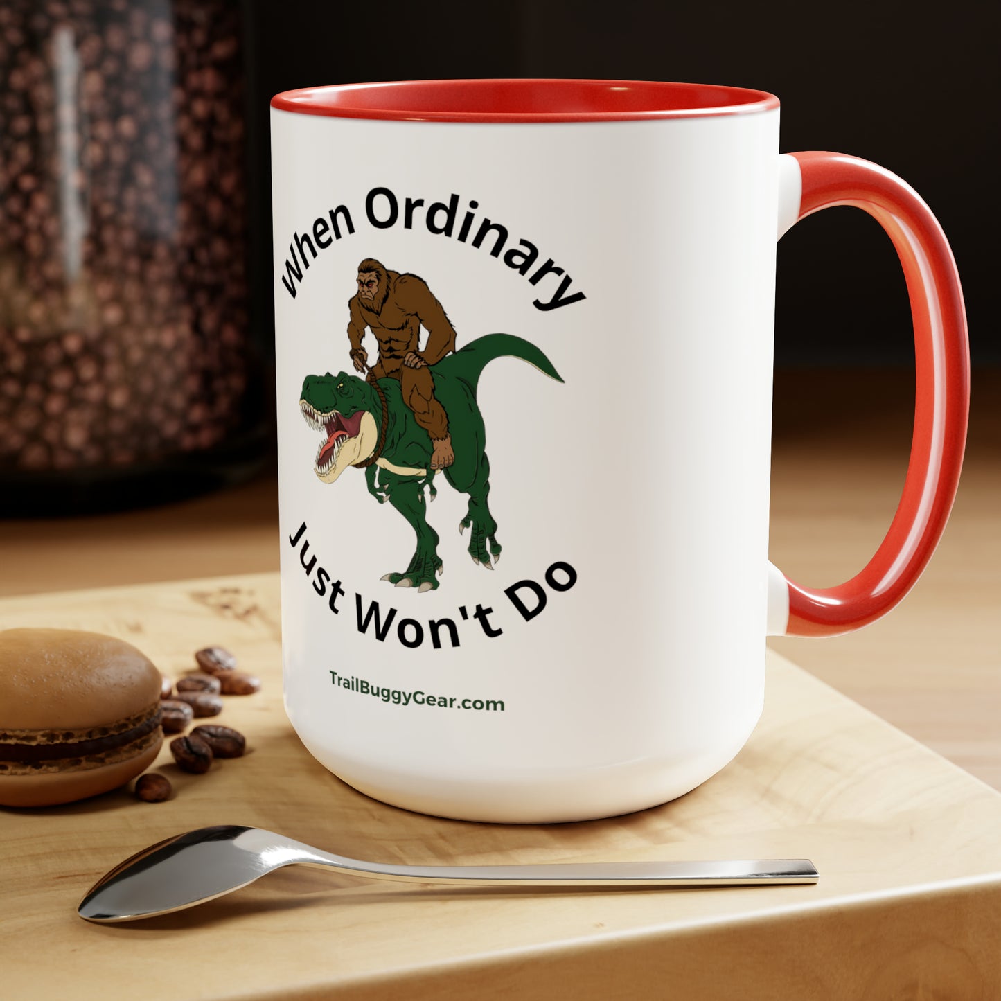 Bigfoot and T-Rex UTV Adventure Coffee Mug