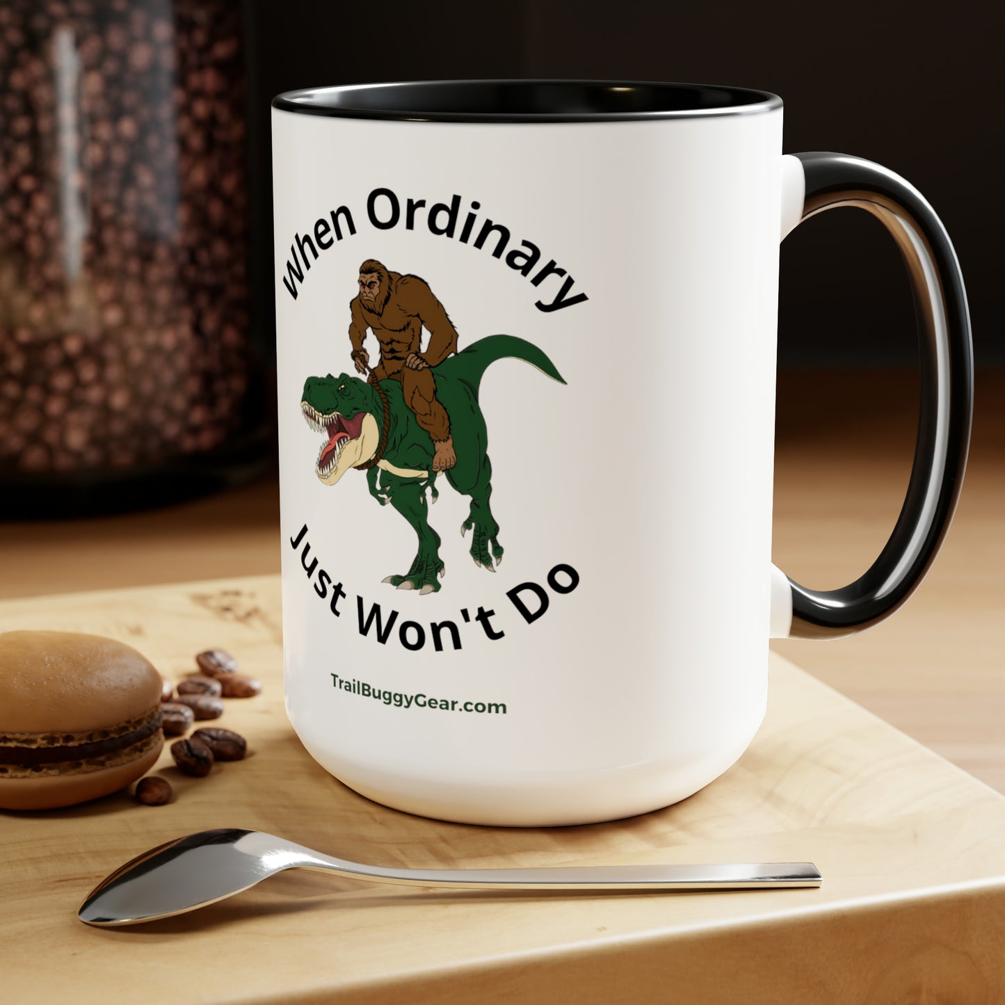 Bigfoot and T-Rex UTV Adventure Coffee Mug