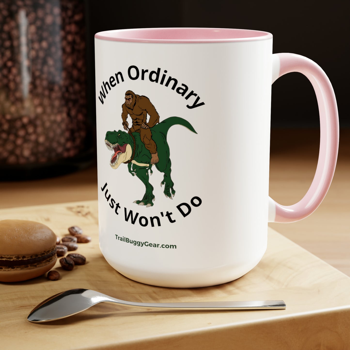 Bigfoot and T-Rex UTV Adventure Coffee Mug